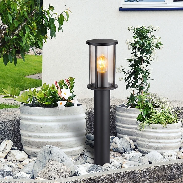 Stehlampe Außenleuchte, Metall, schwarz, wetterfest, H 60 cm – Bild 6