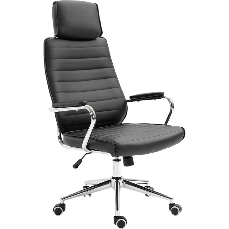 SVITA Bürostuhl mit Kopfstütze Chefsessel Schreibtischstuhl Drehstuhl schwarz