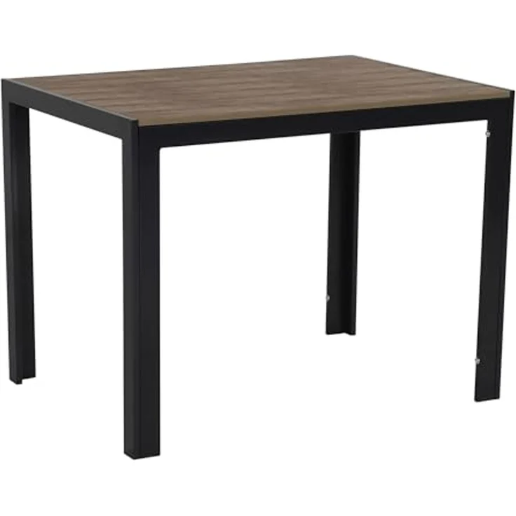 FIRE ALMA Nonwood Alu-Gartentisch Gartenmöbel anthrazit/grau 100x70 cm – Bild 1
