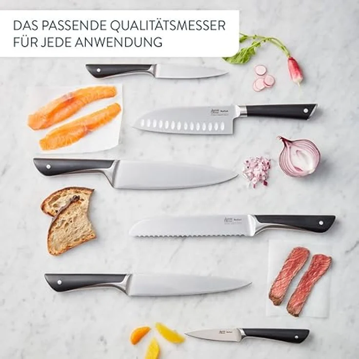 Jamie Oliver by Tefal K26702 Fleisch-/Schinkenmesser 20 cm | hohe Schneideleistung | unverwechselbares Design | widerstandsfähige und langlebige Klingen | Edelstahl/Schwarz – Bild 5