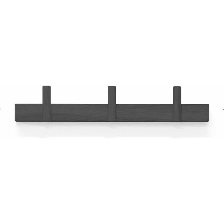 Authentics Wandgarderobe Line Up S, Hakenleiste, Garderobenleiste, Esche, Schwarz, 80999
