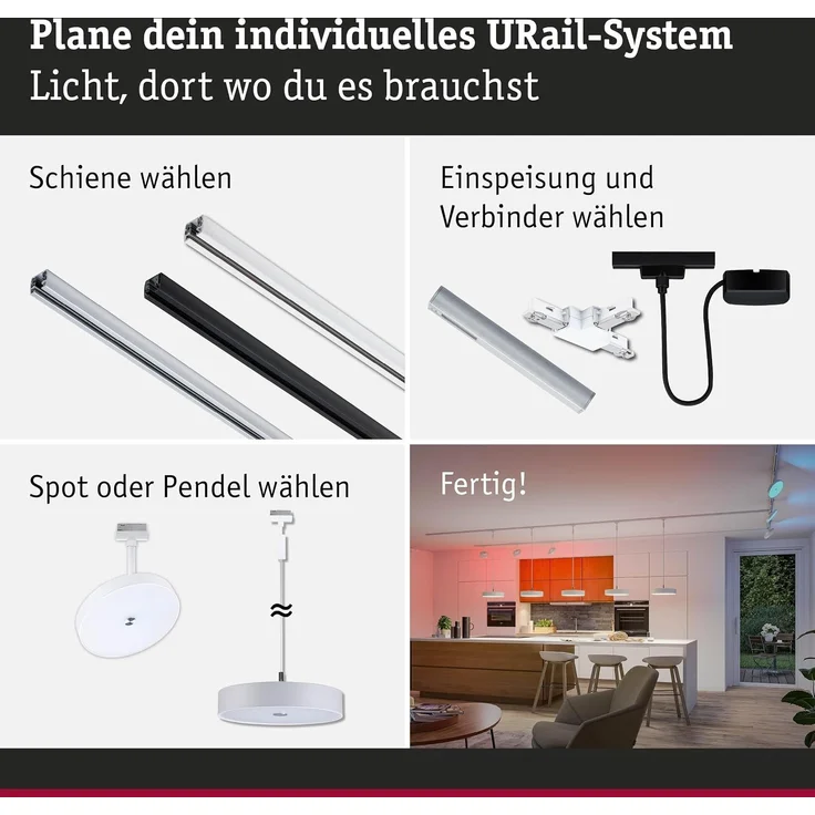 Paulmann 94895 URail LED Schienenspot Hildor 3-Step-Dim 3000K Signalweiß RAL 9003 – Bild 4