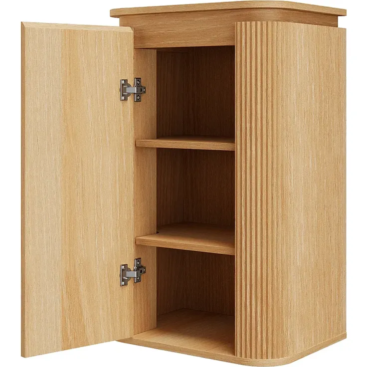 Vente-unique - LILIKO Badezimmersäule und -regal Holz, Platte Beige - B 35 cm x H 80 cm x L 50 cm – Bild 4