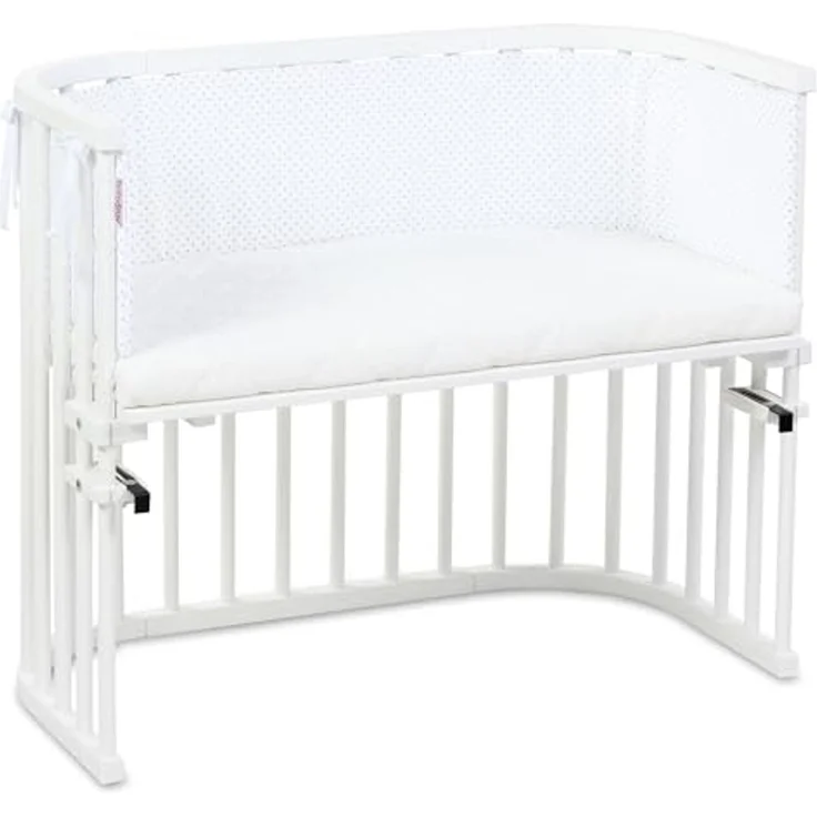 babybay Nestchen Piqué passend für Modell Boxspring XXL, weiß Punkte perlgrau – Bild 5