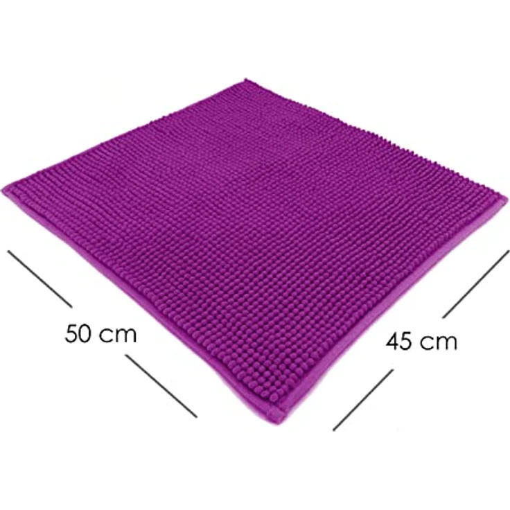 heimtexland Badematte Badvorleger Chenille Badteppich Duschvorleger, rutschhemmend beschichtet, Fußbodenheizung geeignet, fußbodenheizungsgeeignet, saugstark, schnell trocknend, strapazierfähig, rutschfest, Polyester, rechteckig, 45x50 cm, Hochflor, su... – Bild 3