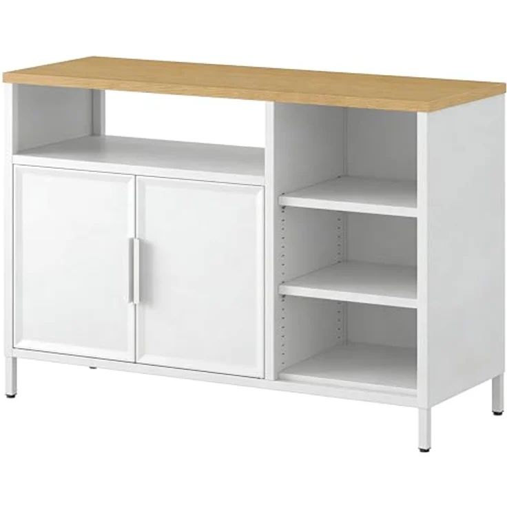 YITAHOME Aufbewahrungsschrank, Metallschrank, Sideboard, Schrank mit Doppeltür, Magnetverschluss, verstellbare Einlegeböden, Stahlgestell – Bild 1