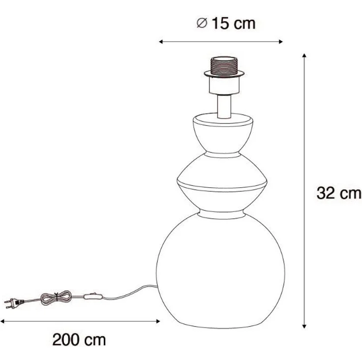 Qazqa Tischleuchte Alisia, ohne Leuchtmittel, E27, Weiß, Design, Keramik, 1-flammig – Bild 3
