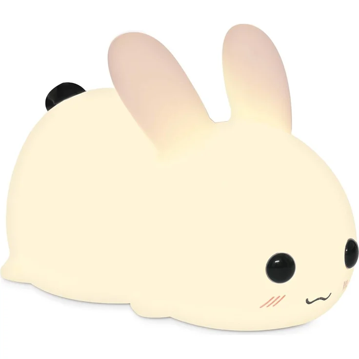 Navaris LED Nachtlicht Snow White Rabbit - mit USB Kabel - dimmbar - süße Nachttischlampe für Kinder - Kinderzimmer Schlummerlicht Lampe Weiß – Bild 1