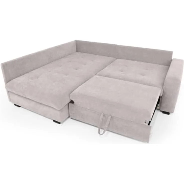 Beautysofa Ecksofa RAMO, Schlaffunktion 160x200 cm mit kostenlosem Topper, Velo-Stoff in modernem Design – Bild 6