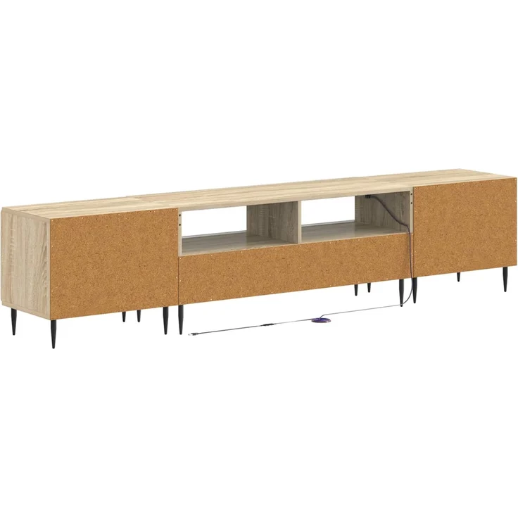 vidaXL 3-teiliges LED TV Regal ZWOLLE Sonoma-Eiche Holzwerkstoff 3416515 – Bild 6