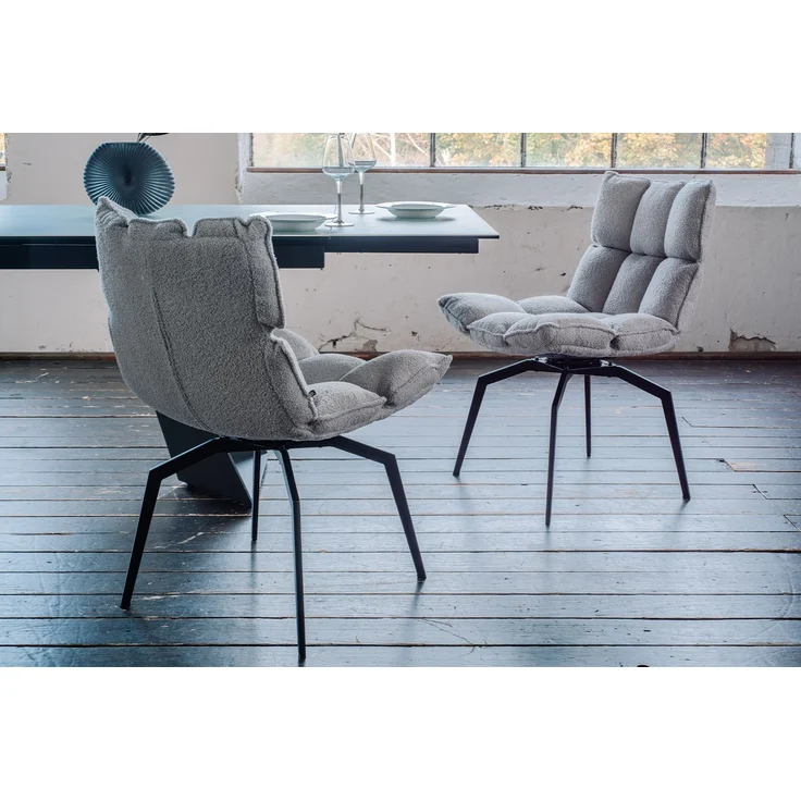 KAWOLA Esszimmerstuhl BARO Drehstuhl Stoff grau 86 x 65 x 54 cm – Bild 8