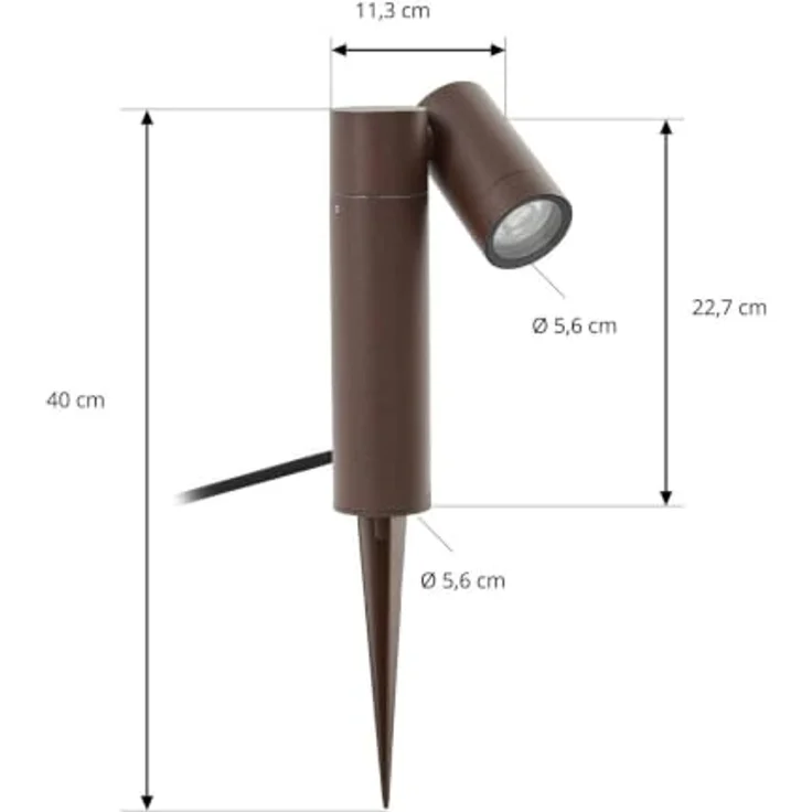 PRIOS Außenleuchte Tulimar, 1-flammige Erdspießleuchte in Braun, Aluminium, IP65, moderne Wegeleuchte für Terrasse, Garten, Balkon – Bild 5