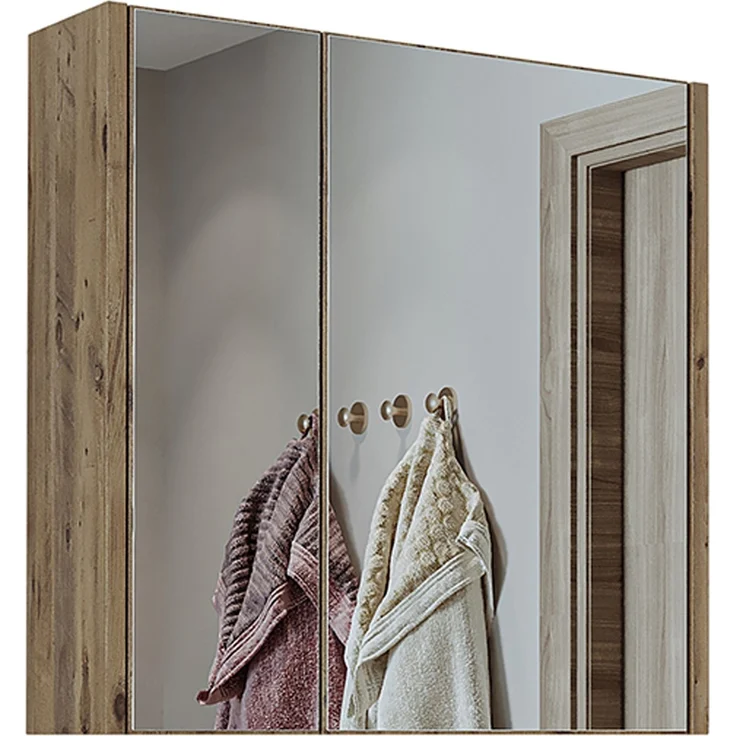 Roomart ATRIA-65 Badmöbel - nur Spiegelschrank - H 55 x B 17 x T 60 cm • Anthrazit-Eiche – Bild 6