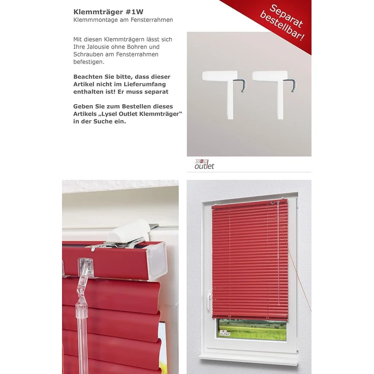 Lysel Outlet Alujalousie 25mm in Rot in den Maßen (B x H) 140cm * 160cm – Bild 9