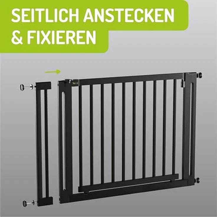 BOMI Verlängerung für Türschutzgitter Verbreiterung für Kinderschutzgitter Miko 10-50 cm Schwarz, Zubehör für Treppenschutzgitter zum Klemmen - Ohne Bohren – Bild 4