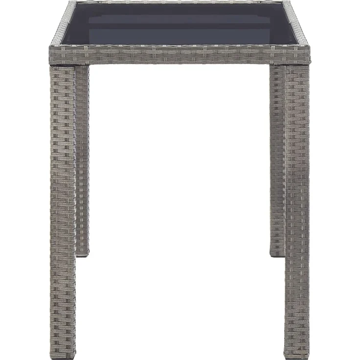Gartentisch, Balkontisch, Esstisch Anthrazit 123 x 60 x 74 cm Poly Rattan – Bild 3