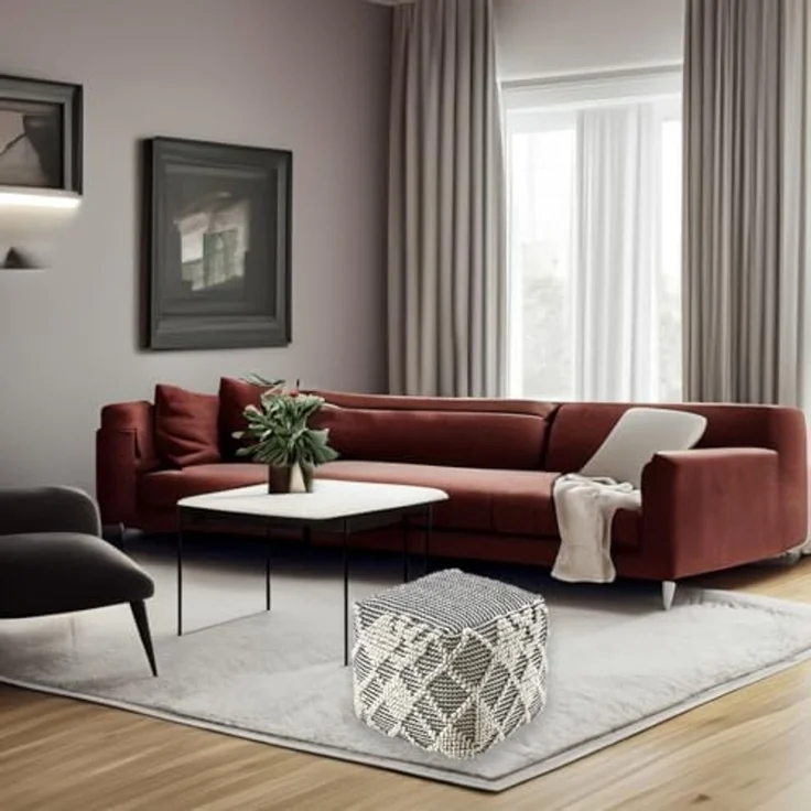 Kobolo Sitzwürfel Sitzpouf Pouf RAJA aus Baumwolle - mit Muster (1 Stück, Nachhaltig) – Bild 2