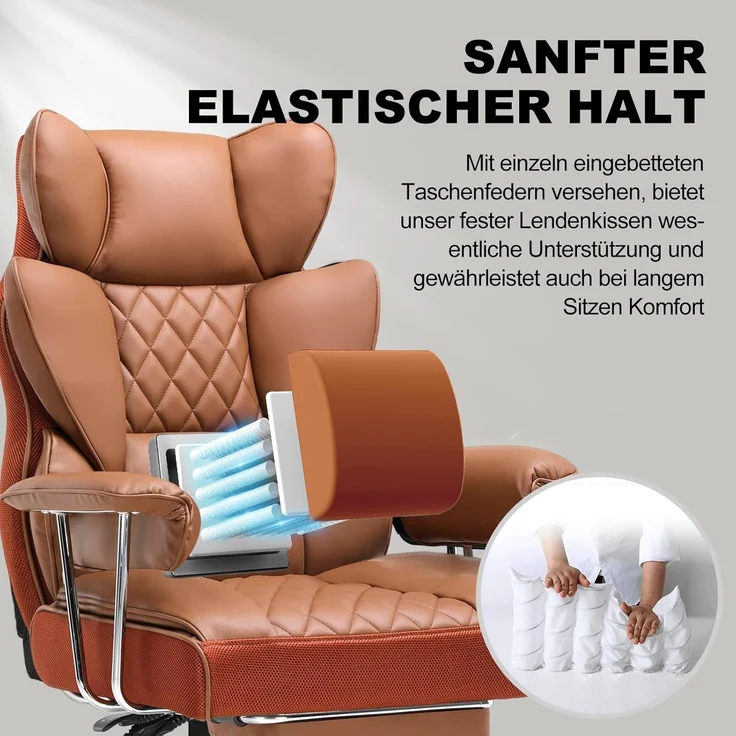GTPLAYER Gaming-Stuhl Gaming Stuhl, Gamer Stuhl, Ergonomischer Bürostuhl Stoffoberfläche (Packung), Schreibtischstuhl Chefsessel mit Fußstütze höhenverstellbar kunstleder – Bild 5