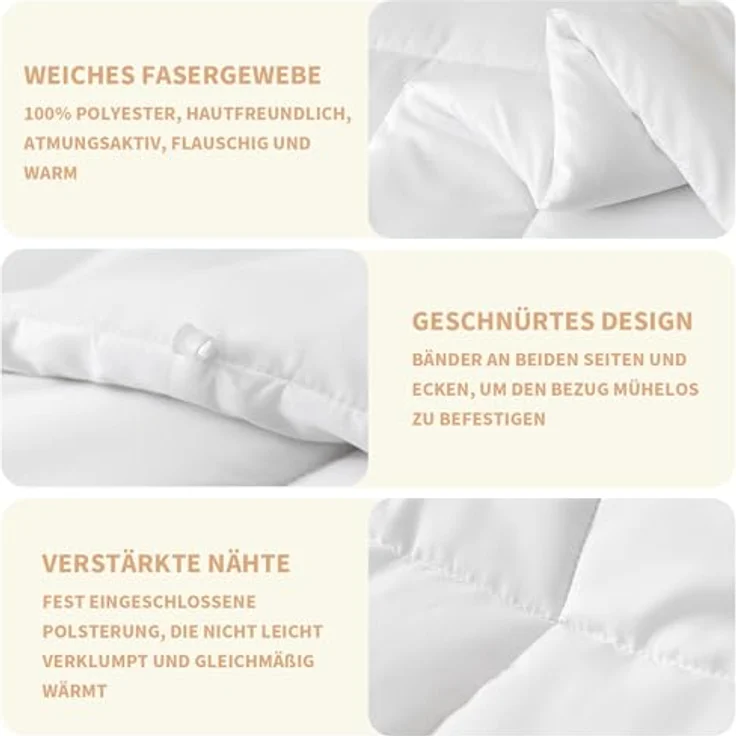 Good Nite Winter Bettdecke 135x200 cm Winterbettdecke Warme Winterdecke 460GSM Füllung Mikrofaser Daunendecke Ssteppdecke für Vierjahreszeiten Weiß (135x200 cm) – Bild 6
