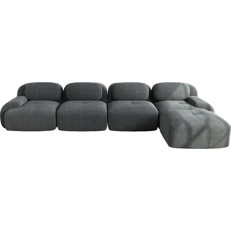 4-Sitzer Ecksofa mit 32D hochelastischer Polsterung,rutschfest mit Chaiselongue extra-breite Armlehnen frei kombinierbar ohne Montage für Büro Wohnzimmer und Heimkino,Grey, – Bild 4