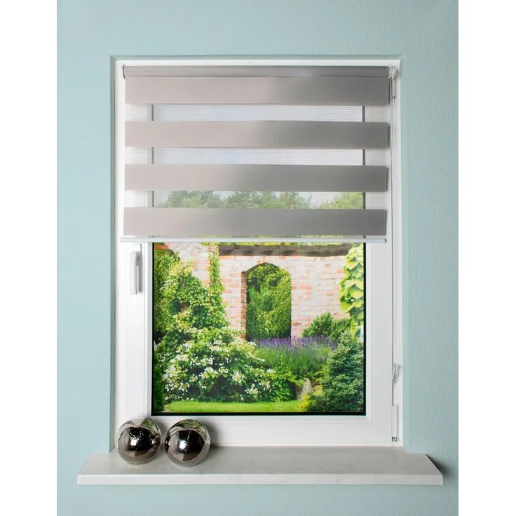 Doppelrollo STRIPES, HOME WOHNIDEEN, Lichtschutz, ohne Bohren, Klemmfix