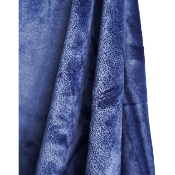 Kuschelige Decke 220x240 cm Fleecedecke Wohndecke aus Polyester Tagesdecke Dunkelblau – Bild 3