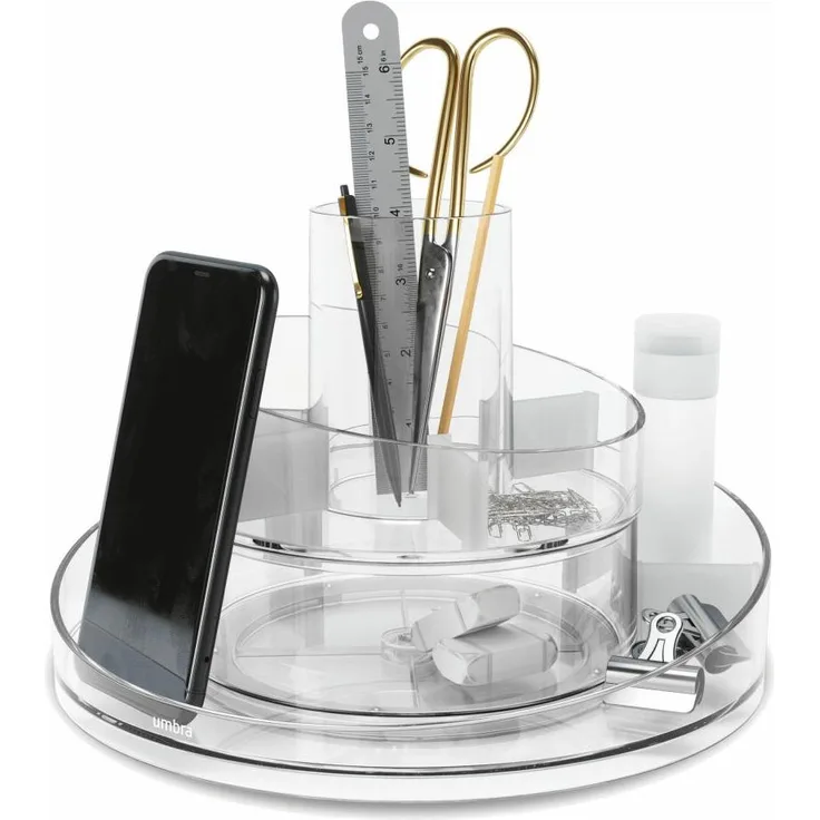 Umbra Organizer Cascada, Aufbewahrung für Kosmetik und Makeup, 2-stufig, Transparent, 1016325-165