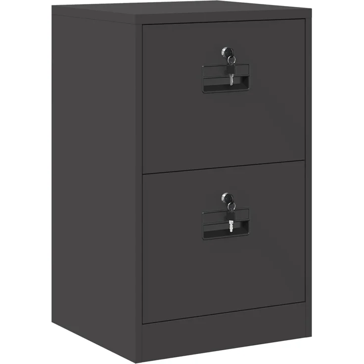 vidaXL Aktenschrank Schwarz 45,5 x 42 x 74,5 cm Kaltgewalzter Stahl 891610 – Bild 2