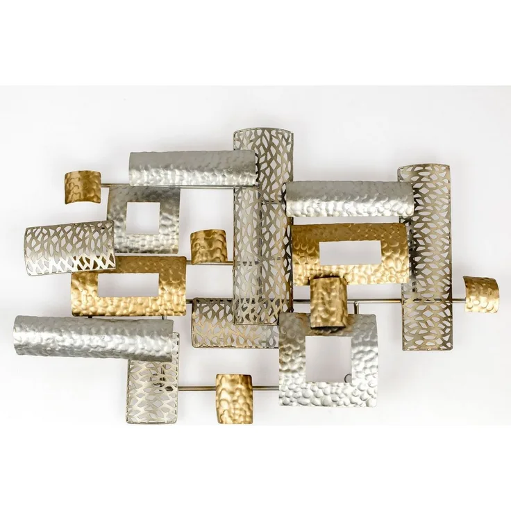 formano Metallbild Wanddeko Metall 3D-Effekt Champagner Gold 70 x 44 x 6 cm Wanddekoration