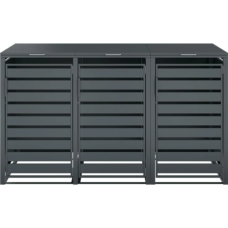 STEELSØN 'Kestra' Mülltonnenbox 3er je 240 Liter, anthrazit, Mülltonnenverkleidung aus Stahl, wetterfest, 116x80x203 cm, Müllbox für 3 Tonnen – Bild 8