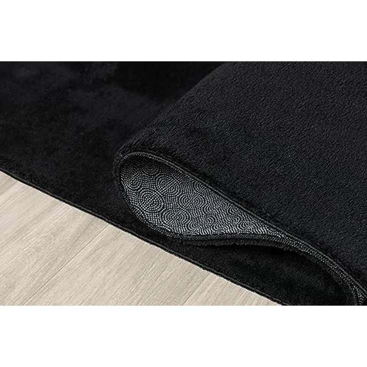 the carpet Relax kuscheliger Kurzflor Teppich, Anti-Rutsch Unterseite, Waschbar bis 30 Grad, Super Soft, Felloptik, Schwarz, 200x280 cm – Bild 8