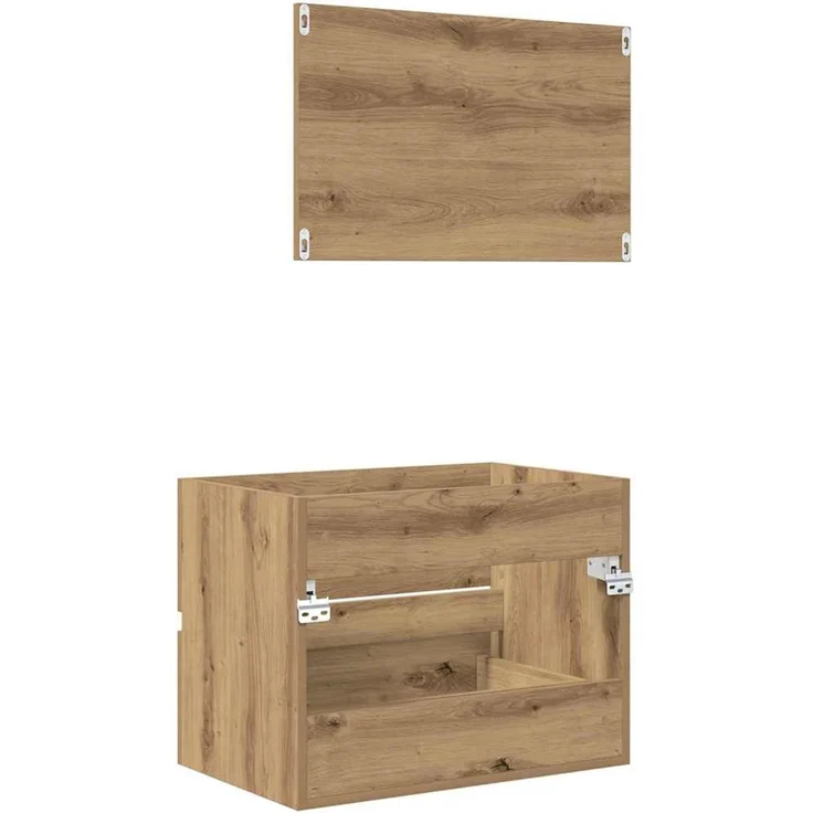 vidaXL Badezimmermöbel-Set 2 pcs Artisan-Eiche Sperrholz und Metall 875433 – Bild 9