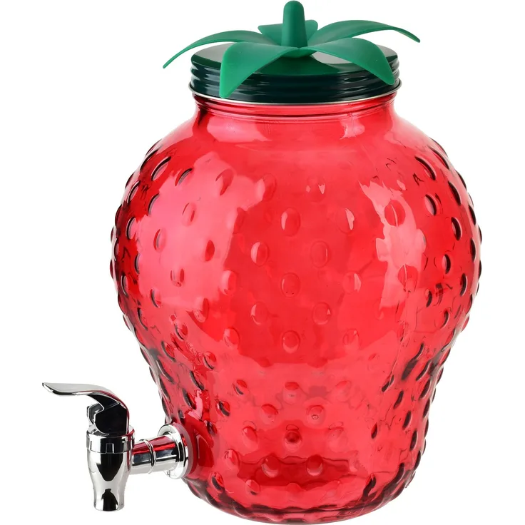 Getränkespender glas Modern Kitchen Erdbeere 4.5l rot 1pc