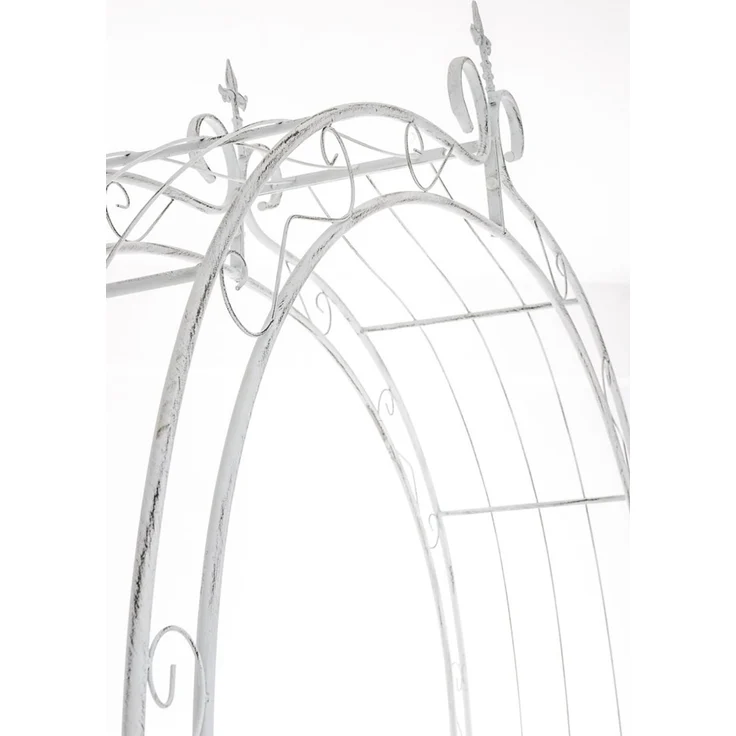 Rosenbogen AACHEN - 148x34,5x260cm, Metall, Antik-Weiß | Rankhilfe Rosen Rankgitter Gartendekoration – Bild 5