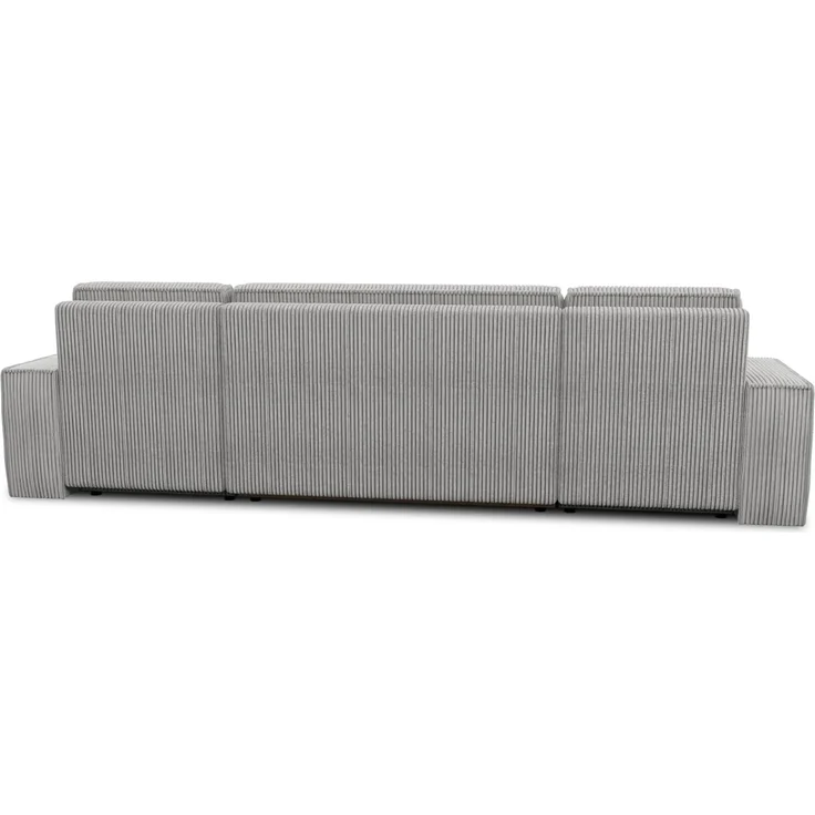 Wohnlandschaft mit Schlaffunktion Totti - U-Form Couch, Schlafsofa mit Bettkasten, Couchgranitur mit Bettfunktion, Big Sofa, Cord Stoff, Wohnzimmer (Schwarz (Poso 135)) – Bild 6