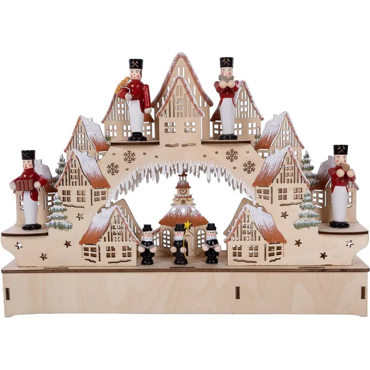 Myflair Möbel & Accessoires LED Schwibbogen Weihnachtsdeko (1-tlg), aus Holz, mit LED Beleuchtung, Höhe ca. 21 cm