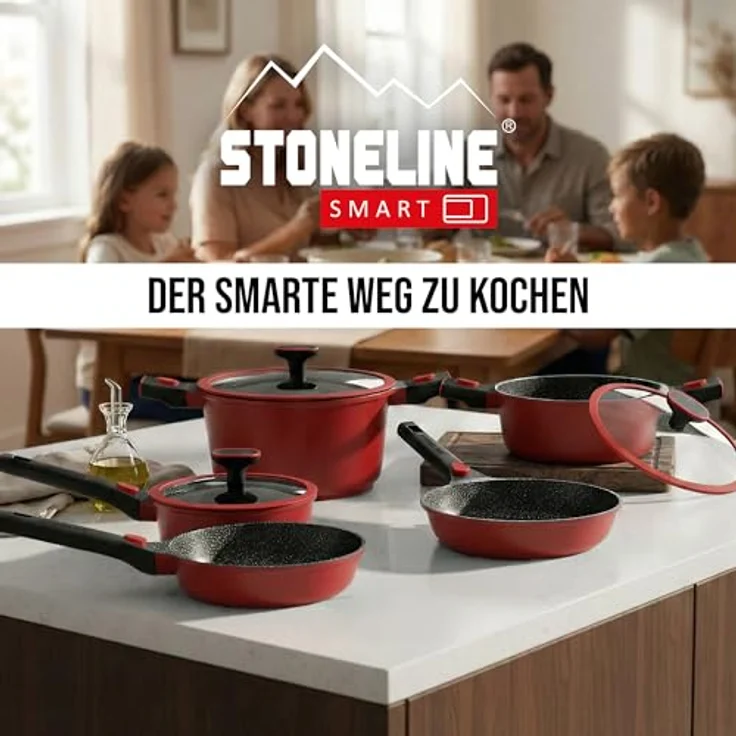 STONELINE Bratpfanne SMART 24 cm, rot, abnehmbarer Griff, Induktion, Aluminiumguss (1-tlg) – Bild 10