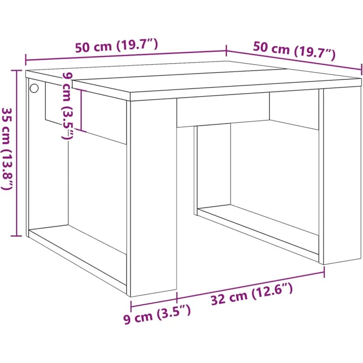 vidaXL Beistelltisch Artisan-Eiche 50x50x35 cm Holzwerkstoff 856689 – Bild 9