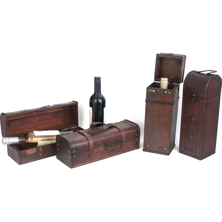 HMF Geschenkbox Vintage Weinbox, Geschenkkiste für besondere Anlässe, Deko Geschenk aus Holz für 1 Weinflasche, Querformat, Portugal – Bild 8