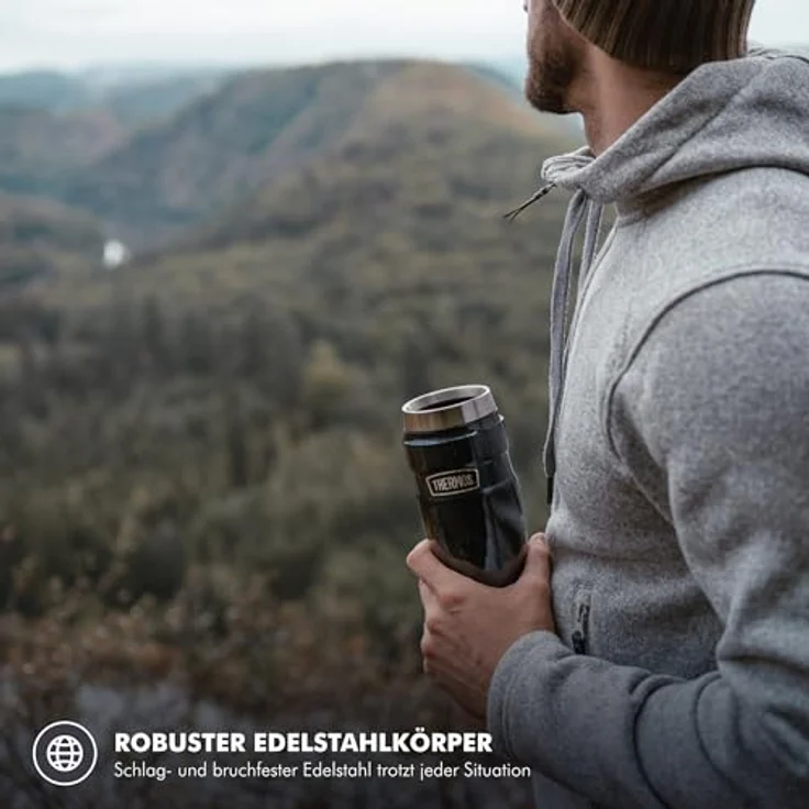 Thermos STAINLESS KING Thermobecher aus Edelstahl ice grey 0,47l - Coffee to Go Becher, absolut dicht, spülmaschinenfest, 7h heiß & 18h kalt, mit Haken für Teebeutel, BPA-frei – Bild 7