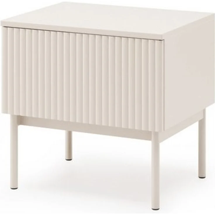 Beautysofa Nachttisch SOFT Rillenfronten & Push-to-Open-System (mit Eine Schublade, In der trendigen Farbe Kaschmir), Breite: 50 cm – Bild 4