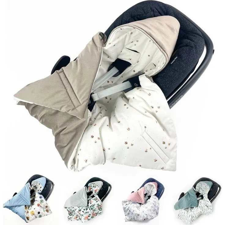 Einschlagdecke Babyschale Autositz mit Klettverschluss, 0-6 0-12 Monaten, Wattiert, BABEES