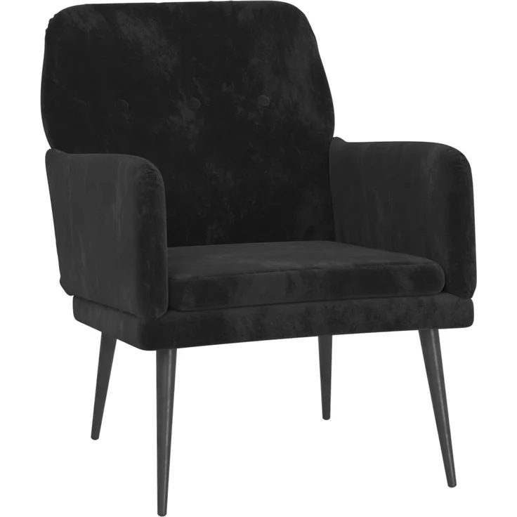 Sessel wohnzimmer, Relaxsessel, Fernsehsessel Schwarz 62x79x79 cm Samt – Bild 2