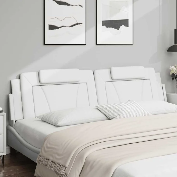 vidaXL Kopfteil-Kissen "Viana" Weiß 200 cm Kunstleder – Bild 2