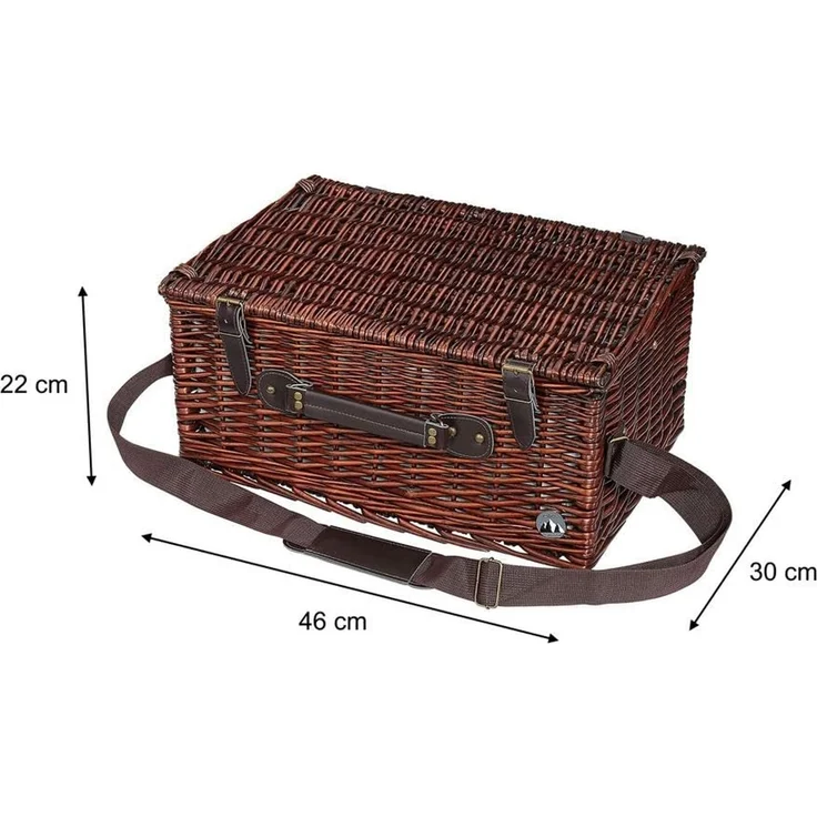 Picknickkorb für 4 Personen Kühlfach Teller Gläser Besteck Cilio VARESE 155259 – Bild 4