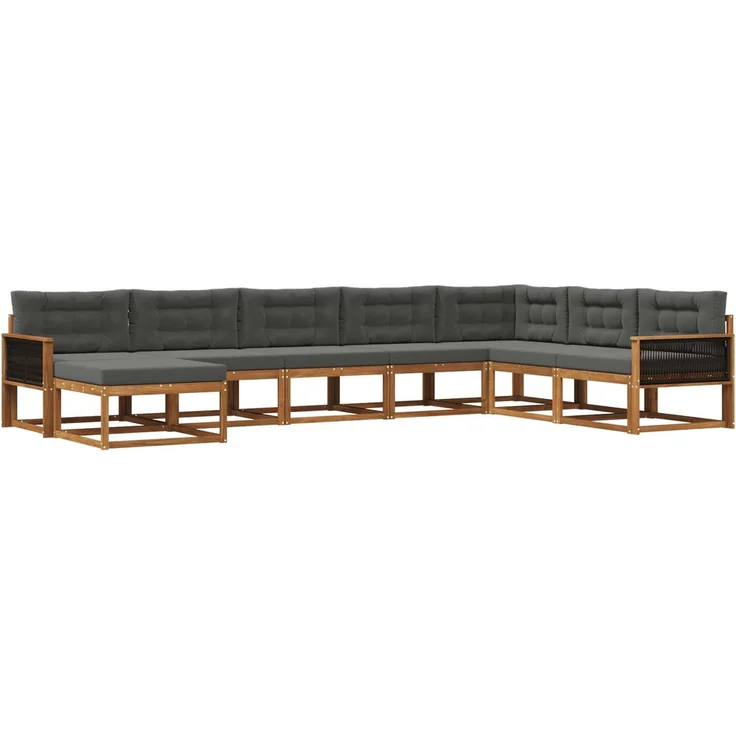 vidaXL Outdoor-Sofagarnitur 8 stk. 8-Sitzer Natur und Anthrazit 3382805 – Bild 2