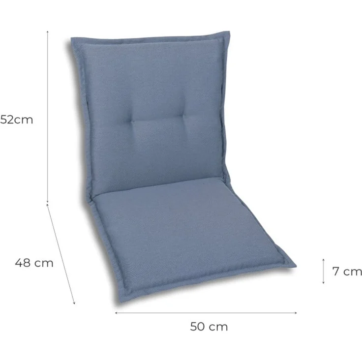 GO-DE Gartenstuhlauflagen niedriglehner 100 x 50 x 7 cm blau – Bild 2