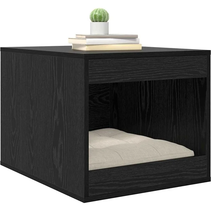 vidaXL Katzenstreu Box Umzäunung Schwarz Eichen-Optik 47 x 59 x 42 cm 886272 – Bild 3