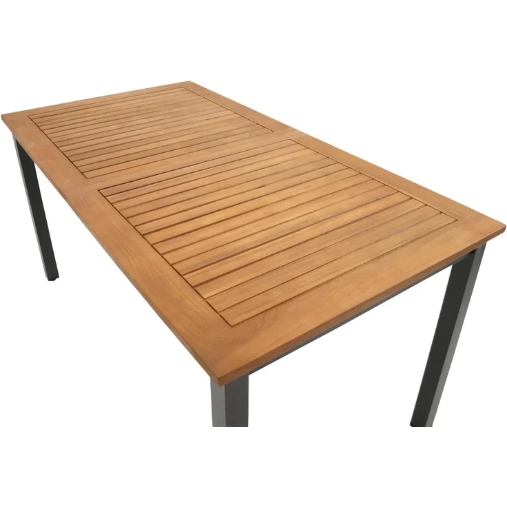 DEGAMO RAGUSA Gartentisch, Metall+ Akazie, anthrazit/braun, 150x80cm – Bild 3