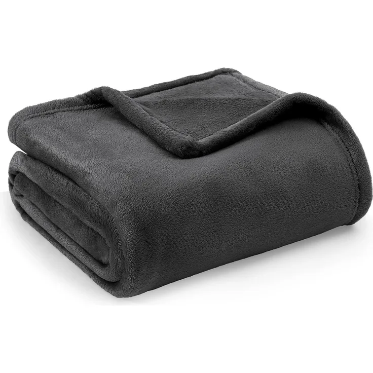 BEDSURE Flauschig Decke Fleecedecke - Wohndecke Warm Winter Weich, Sofadecke Kleine, Couch Blanket, Kinder, Wohn-&Kuscheldecken 130x150 cm, Sofa überwurfdecke Dunkelgrau